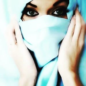 Ice blue handmade hijab